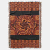 黒と金ゴールドワイルドフラワー15 スローブランケット (正面縦)