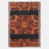 黒と金ゴールドワイルドフラワー16 スローブランケット (正面縦)