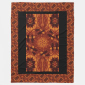 黒と金ゴールドワイルドフラワー16 フリースブランケット (正面)