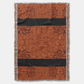 黒と金ゴールドワイルドフラワー17 スローブランケット (正面縦)