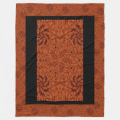 黒と金ゴールドワイルドフラワー17 フリースブランケット (正面)