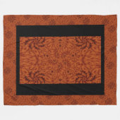 黒と金ゴールドワイルドフラワー17 フリースブランケット (正面(横))