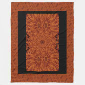 黒と金ゴールドワイルドフラワー18 フリースブランケット (正面)