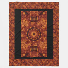 黒と金ゴールドワイルドフラワー19 フリースブランケット