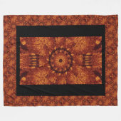 黒と金ゴールドワイルドフラワー19 フリースブランケット (正面(横))