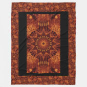 黒と金ゴールドワイルドフラワー20 フリースブランケット (正面)