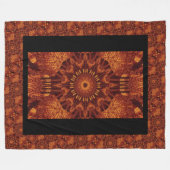 黒と金ゴールドワイルドフラワー20 フリースブランケット (正面(横))