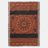 黒と金ゴールドワイルドフラワー21 スローブランケット (正面縦)