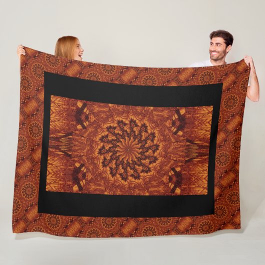 黒と金ゴールドワイルドフラワー21 フリースブランケット (インサイチュ)