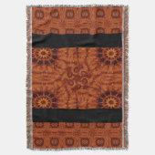 黒と金ゴールドワイルドフラワー22 スローブランケット (正面縦)