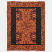 黒と金ゴールドワイルドフラワー22 フリースブランケット (正面)