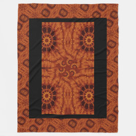 黒と金ゴールドワイルドフラワー22 フリースブランケット