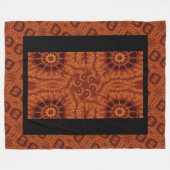 黒と金ゴールドワイルドフラワー22 フリースブランケット (正面(横))