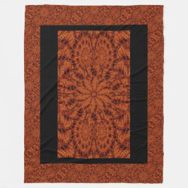 黒と金ゴールドワイルドフラワー23 フリースブランケット