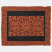 黒と金ゴールドワイルドフラワー23 フリースブランケット (正面(横))