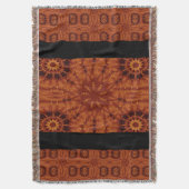 黒と金ゴールドワイルドフラワー24 スローブランケット (正面縦)