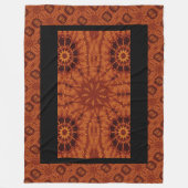 黒と金ゴールドワイルドフラワー24 フリースブランケット (正面)