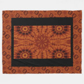 黒と金ゴールドワイルドフラワー24 フリースブランケット (正面(横))