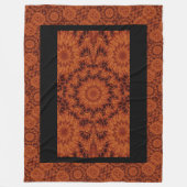 黒と金ゴールドワイルドフラワー25 フリースブランケット (正面)