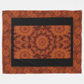 黒と金ゴールドワイルドフラワー25 フリースブランケット (正面(横))