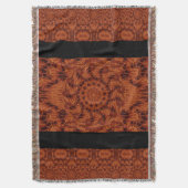 黒と金ゴールドワイルドフラワー28 スローブランケット (正面縦)