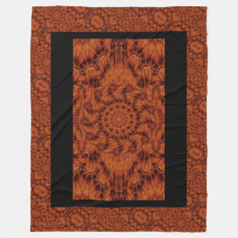 黒と金ゴールドワイルドフラワー28 フリースブランケット