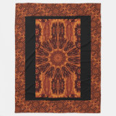 黒と金ゴールドワイルドフラワー30 フリースブランケット (正面)