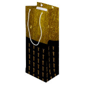 黒と金ゴールドワインのトートバモダンッグ ワインギフトバッグ (裏面アングル)
