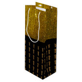 黒と金ゴールドワインのトートバモダンッグ ワインギフトバッグ (正面アングル)