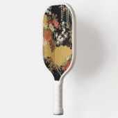 黒と金ゴールド伝統的の日本のフローラ ピックルボールラケット (左)