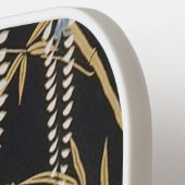 黒と金ゴールド伝統的の日本のフローラ ピックルボールラケット (左詳細)