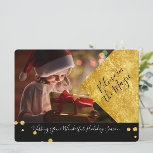 黒と金ゴールド信じの魔法のクリスマスフォト (スタンド正面)