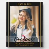 黒と金ゴールド卒業20XXグラードフォトキープサケ フォトプラーク (正面)