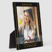 黒と金ゴールド卒業20XXグラードフォトキープサケ フォトプラーク (側面)