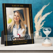 黒と金ゴールド卒業20XXグラードフォトキープサケ フォトプラーク (側面)