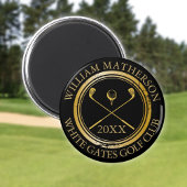 黒と金ゴールド名とクラブ名日付 マグネット