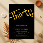 黒と金ゴールド大人30歳の誕生日パーティー 招待状