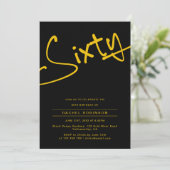 黒と金ゴールド大人60歳の誕生日パーティー 招待状 (スタンド正面)