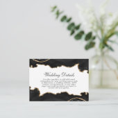 黒と金ゴールド大理石アゲート結婚ト詳細 エンクロージャーカード (スタンド正面)