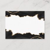 黒と金ゴールド大理石アゲート結婚ト詳細 エンクロージャーカード (裏面)