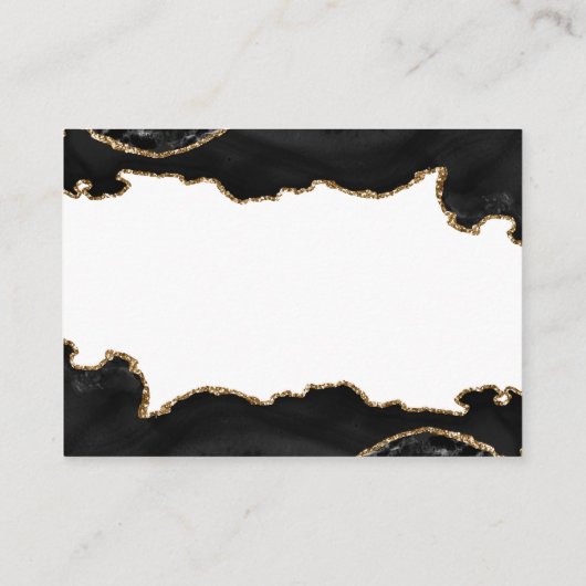 黒と金ゴールド大理石アゲート結婚ト詳細 エンクロージャーカード (裏面)
