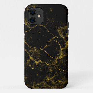 黒と金ゴールド大理石カスタム製の電話ケース iPhone 11 ケース
