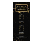 黒と金ゴールド大理石デザイナーラックカード ラックカード (正面)