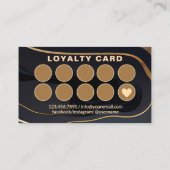 黒と金ゴールド大理石ネイルサロンマニキュリスト ロイヤリティカード (裏面)