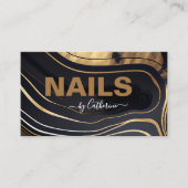 黒と金ゴールド大理石ネイルサロンマニキュリスト ロイヤリティカード (正面)