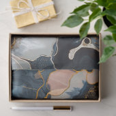 黒と金ゴールド大理石フローララグジュアリーデクページ 薄葉紙 (ギフト)