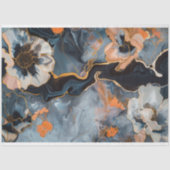 黒と金ゴールド大理石フローララグジュアリーデクページ 薄葉紙 (正面)