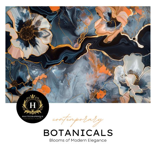 黒と金ゴールド大理石フローララグジュアリーデクページ 薄葉紙