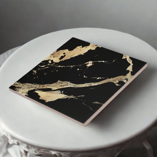 黒と金ゴールド大理石プレステージセラミックタイル タイル