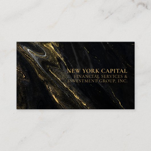 黒と金ゴールド大理石プロフェッショナル名刺 名刺 (正面)